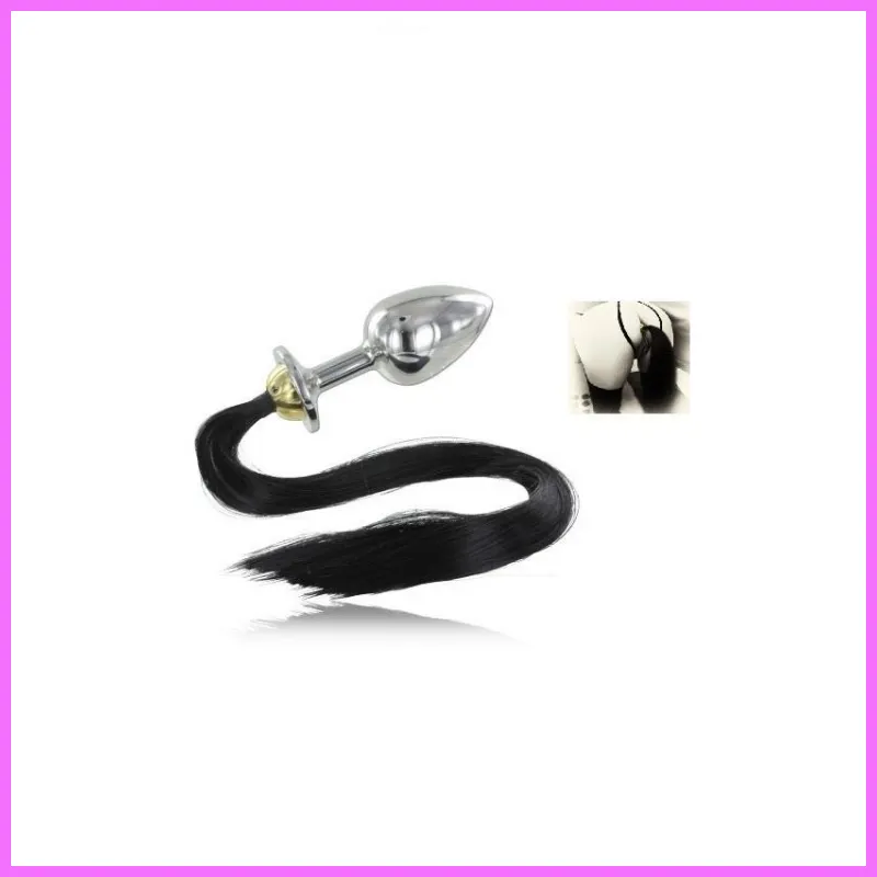 Acél anal plug hajjal. adultsexshop-hu 1