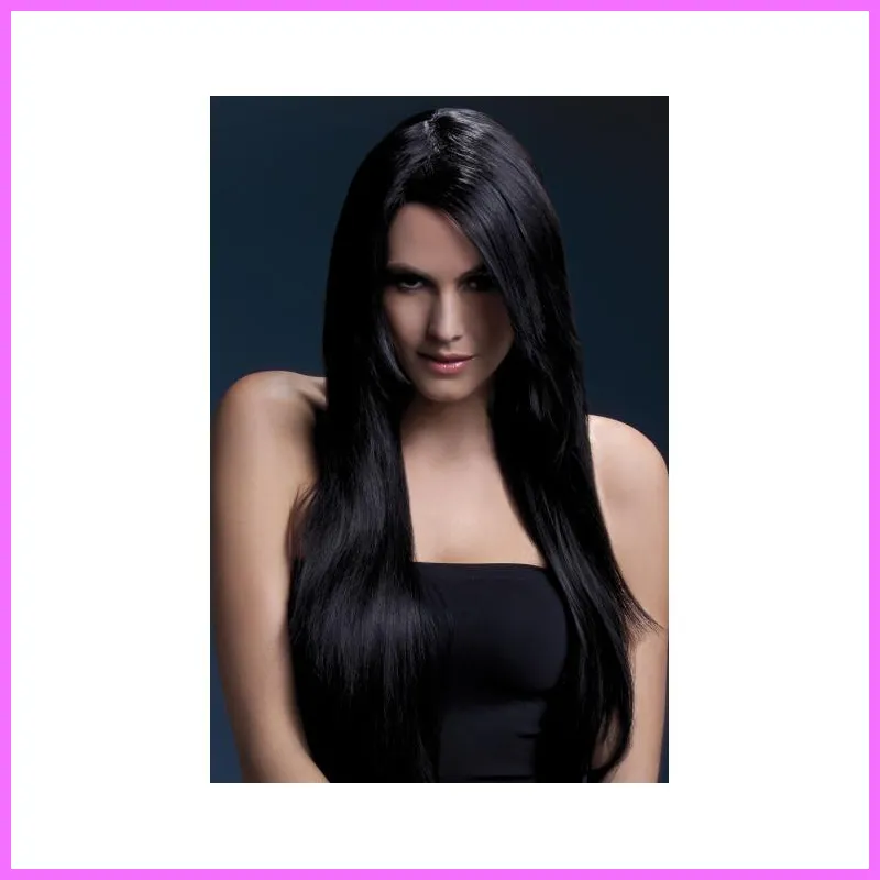Amber-hosszú egyenes fekete paróka. adultsexshop-hu 1