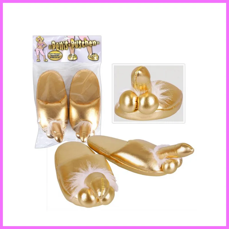 Arany színű papucs - péniszes. adultsexshop-hu 2