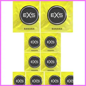 Banán ízű latex óvszer EXS - 10db 10db adultsexshop-hu 1