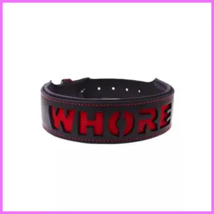 Bőr nyakörv WHORE felirattal adultsexshop-hu 1