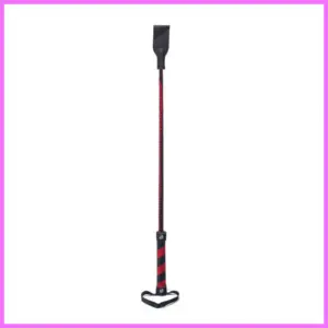 Bőr pálca-fekete-piros-66cm. adultsexshop-hu 1