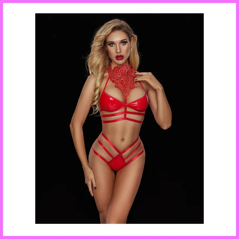 Devil piros lakk szett. Méret:S/M adultsexshop-hu 2