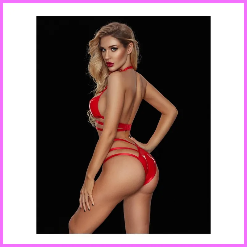Devil piros lakk szett. Méret:S/M adultsexshop-hu 3