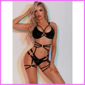 Faith fekete csillogó szett Méret:S/M adultsexshop-hu 1