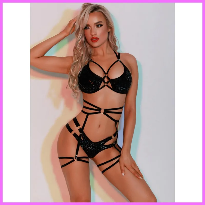 Faith fekete csillogó szett Méret:S/M adultsexshop-hu 1