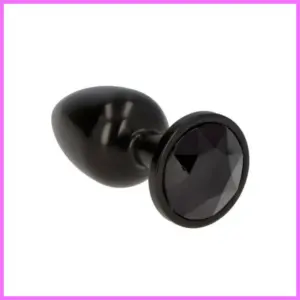 Fekete Fém anál plug fekete kő véggel-kicsi. adultsexshop-hu 1