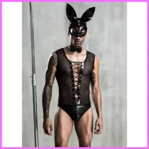 Fekete férfi nyuszi szett. Méret:M/L adultsexshop-hu 1