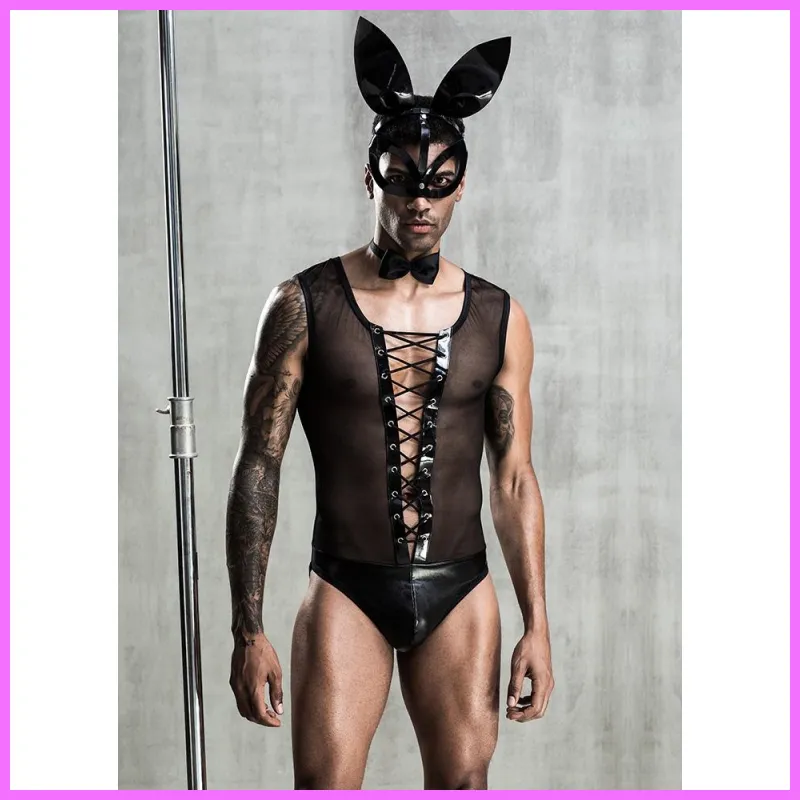 Fekete férfi nyuszi szett. Méret:M/L adultsexshop-hu 1