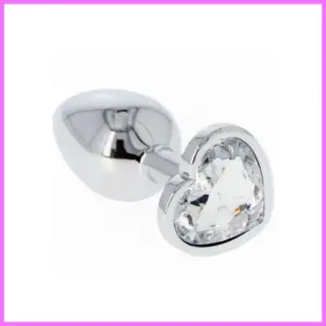 Fém anál plug csillogó Diamond szívvel-kicsi. Áttetsző kővel adultsexshop-hu 1