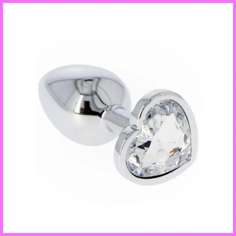 Fém anál plug csillogó Diamond szívvel-kicsi. Áttetsző kővel adultsexshop-hu 1