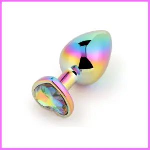 Fém anál plug csillogó szívvel,kaméleon-kicsi. adultsexshop-hu 1