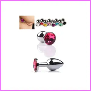 Fém anál plug csillogó véggel-kicsi-52g. Átlátszó kővel adultsexshop-hu 1