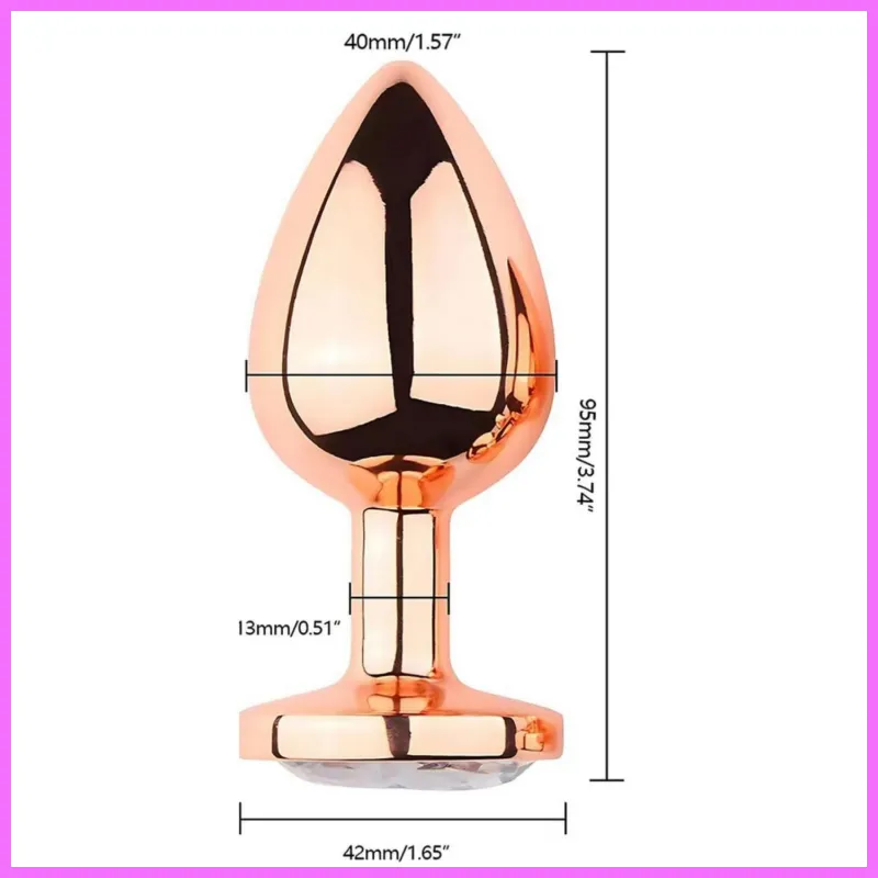 Fém,gold anál plug csillogó kővel-nagy adultsexshop-hu 2