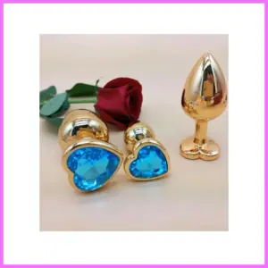 Fém,gold anál plug csillogó szívvel -kicsi. adultsexshop-hu 1
