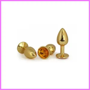 Fém,gold anál plug csillogó véggel-közepes. Narancs adultsexshop-hu 1