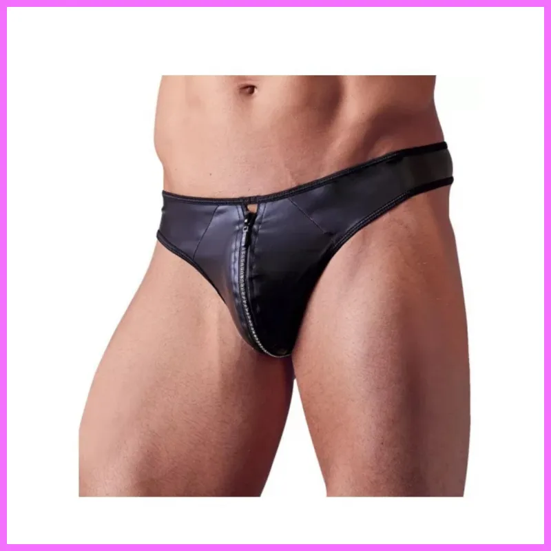 Fényes férfi tanga strasszos cipzárral. Méret:M adultsexshop-hu 1