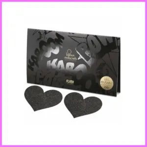 FLASH HEART Black mellbimbó dísz. adultsexshop-hu 1