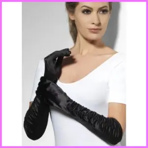 Hosszú fekete szatén kesztyű. adultsexshop-hu 1