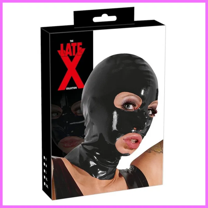 LATEX - fejmaszk,fekete. adultsexshop-hu 3