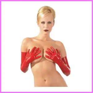 Latex kesztyű - vörös. Méret:M adultsexshop-hu 1