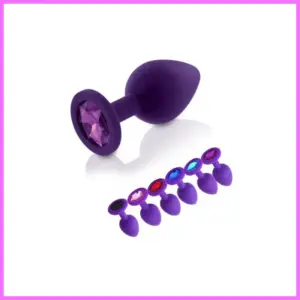 Lila szilikon anál plug csillogó véggel-nagy méret. adultsexshop-hu 1