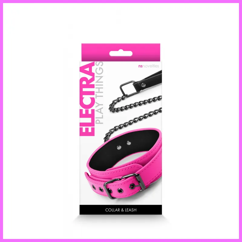 Neon Pink Electra nyakörv pórázzal. adultsexshop-hu 2