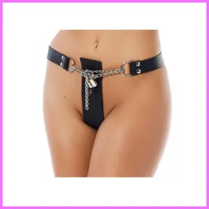Női bőr erényöv lakattal. Méret: S/M adultsexshop-hu 1