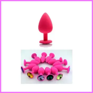 Pink szilikon anál plug csillogó véggel-nagy méret. adultsexshop-hu 1