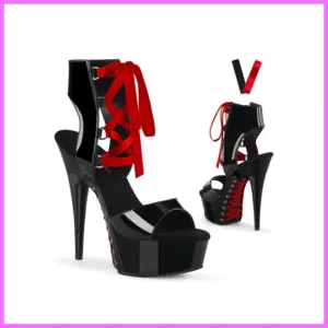 Pleaser fekete szandál szalaggal,DEL600. 37-es adultsexshop-hu 1