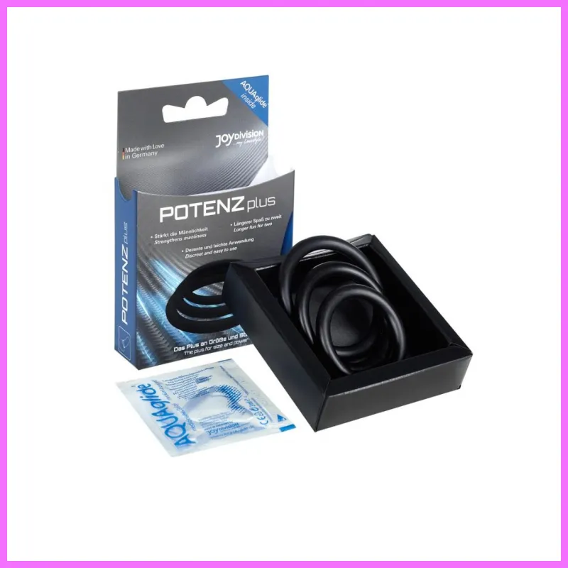POTENZplus fekete-3db-os szilikon péniszgyűrű. adultsexshop-hu 2