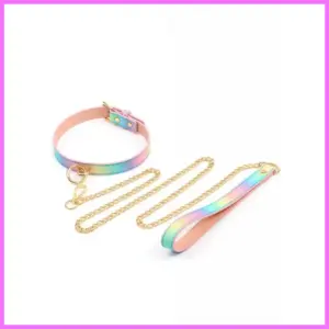 Rainbow nyakörv pórázzal adultsexshop-hu 1