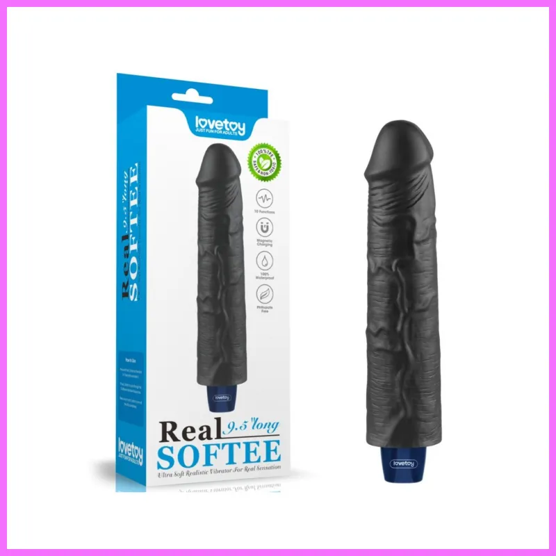 REAL SOFTEE fekete vibrator,akkus -21cm adultsexshop-hu 1