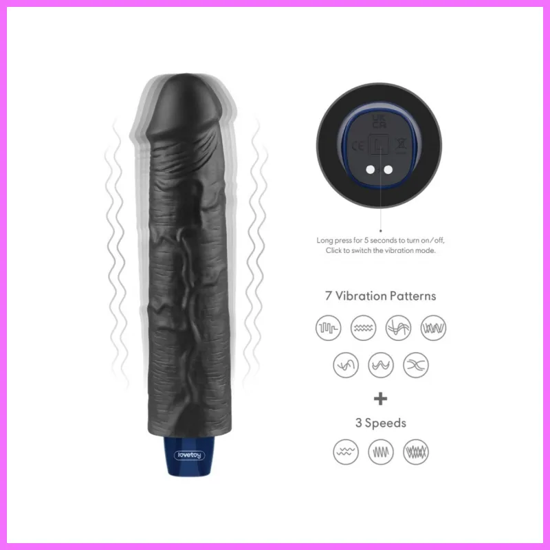 REAL SOFTEE fekete vibrator,akkus -21cm adultsexshop-hu 4