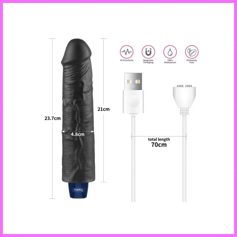 REAL SOFTEE fekete vibrator,akkus -21cm adultsexshop-hu 5