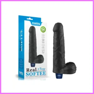 REAL SOFTEE fekete vibrator,herés,akkus -20cm adultsexshop-hu 1