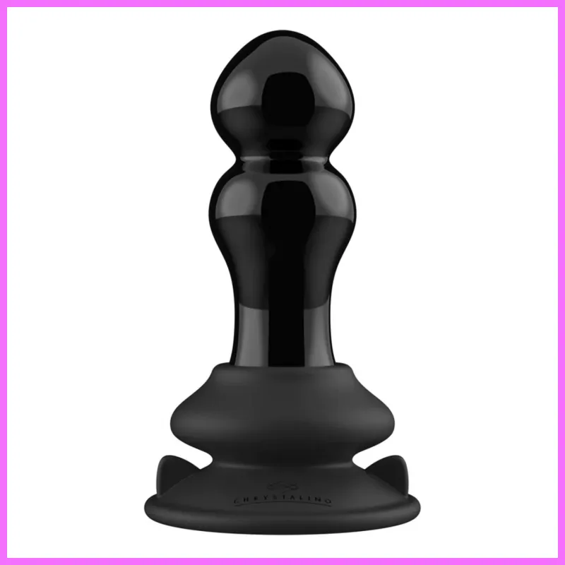 Rimly - Vibrating Glass Butt Plug with Suction Cup,akkus adultsexshop-hu 1