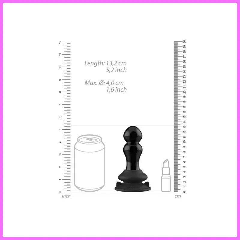 Rimly - Vibrating Glass Butt Plug with Suction Cup,akkus adultsexshop-hu 4
