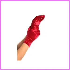 Rövid piros szatén kesztyű. adultsexshop-hu 1