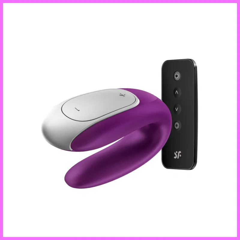 Satisfyer Double Fun - okos, akkus, vízálló, rádiós párvibrátor ,lila. adultsexshop-hu 1
