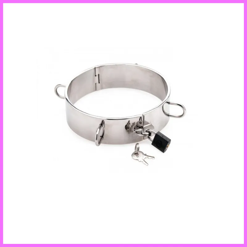 Széles acél nyakörv. 12 cm adultsexshop-hu 1