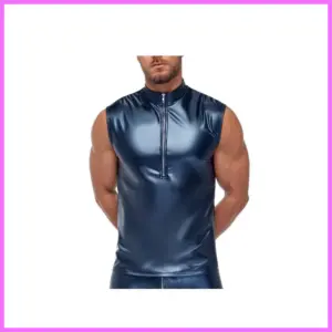 Tank top with zip Top Andio Metallic blue Méret:L adultsexshop-hu 1