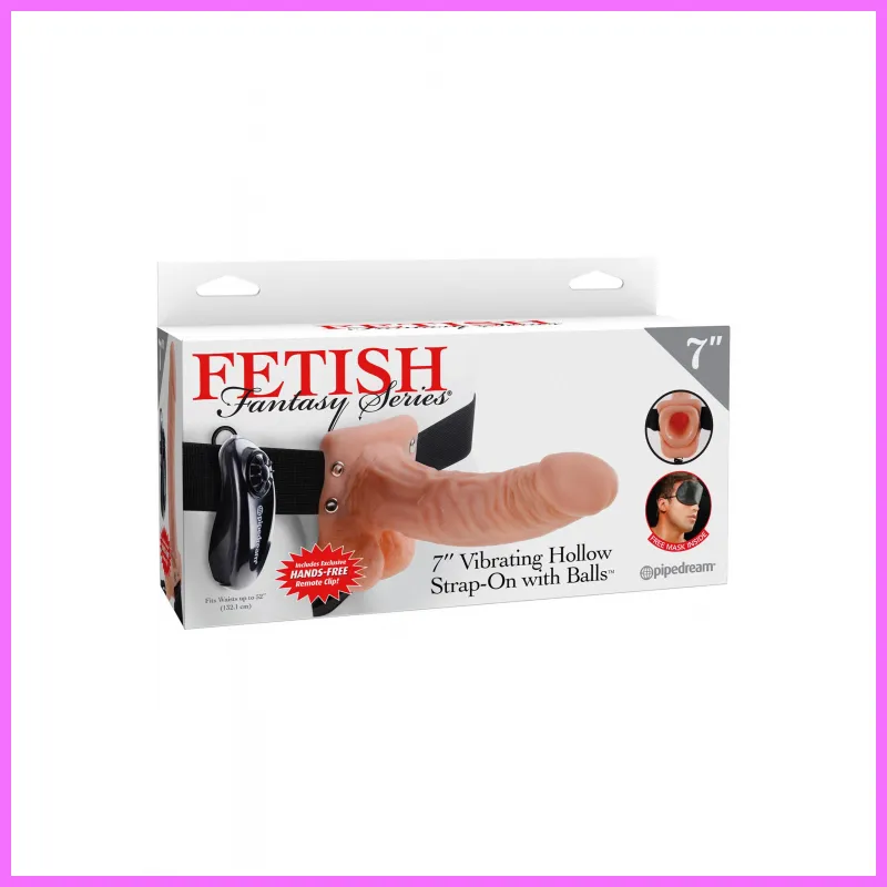 Vibrating Hollow Strap-On with Balls-18cm. adultsexshop-hu 1