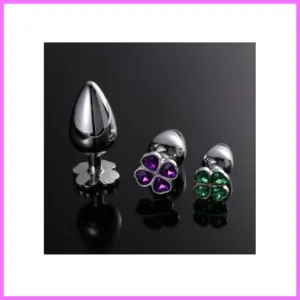 Flower Metal Anal Plug -közepes. Zöld kővel adultsexshop-hu 1