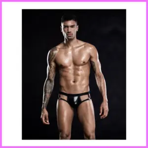 Férfi csillogó fekete Jockstrap No.7270. Méret:M/L adultsexshop-hu 1