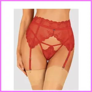 Obsessive Lonesia garter belt red. Méret:S/M adultsexshop-hu 1